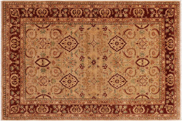 handmade Traditional Kafkaz Chobi Ziegler Tan Brown Hand Knotted RECTANGLE 100% WOOL area rug 9 x 12